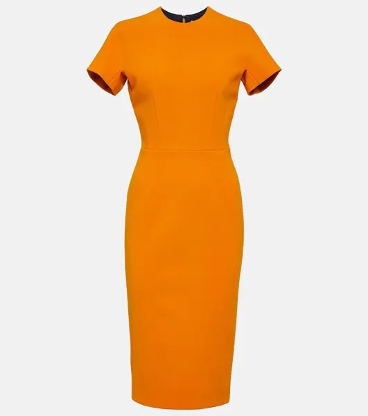 Платье миди из крепа VICTORIA BECKHAM, оранжевый