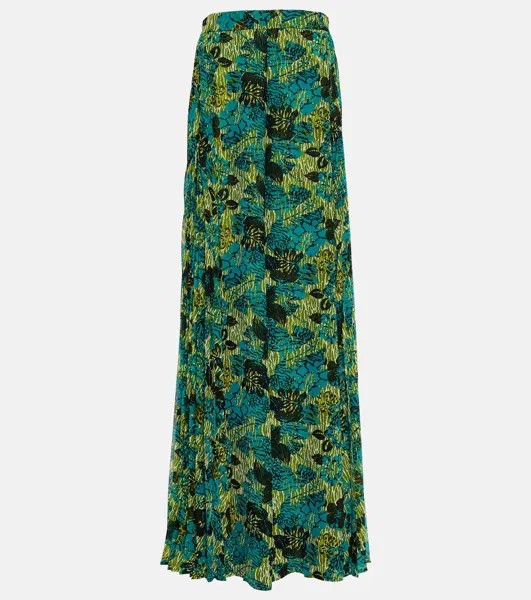 Брюки палаццо с цветочным принтом MAX MARA, зеленый
