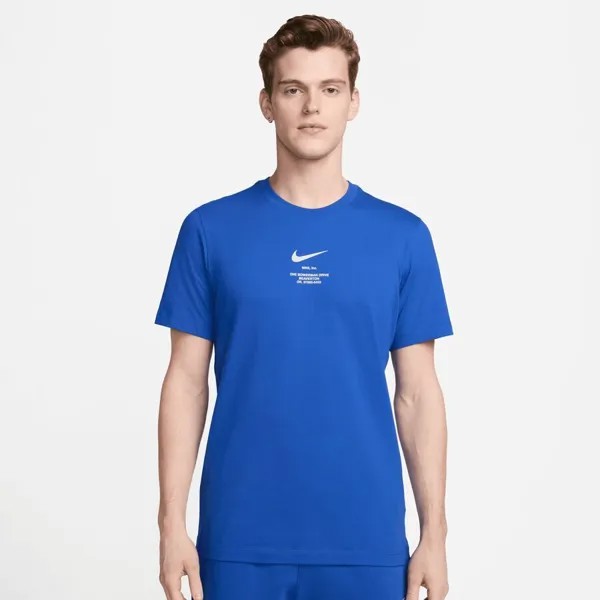 Спортивная футболка с большой галочкой NIKE, цвет game royal