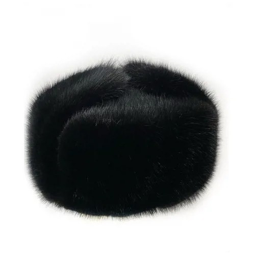 Шапка ушанка Мария зимняя, подкладка, размер 60, черный