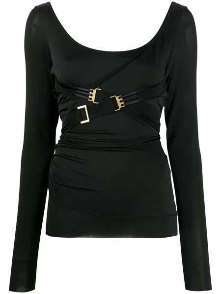 Gucci Pre-Owned блузка с длинными рукавами и пряжками