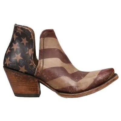 Ariat Dixon Old Patriotic Snip Toe Cowboy Boots Womens Beige, Red Casual Boots