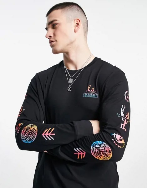 Белый лонгслив с принтом на спине Element Cabeza