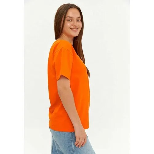 Футболка PIVOT, оверсайз, хлопок, размер L-XL, оранжевый
