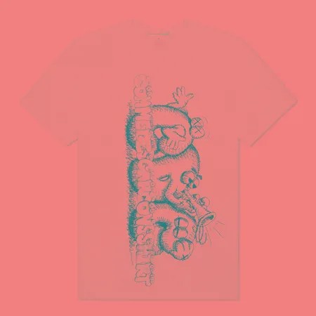 Мужская футболка Comme des Garcons SHIRT x KAWS Print 3, цвет белый, размер L