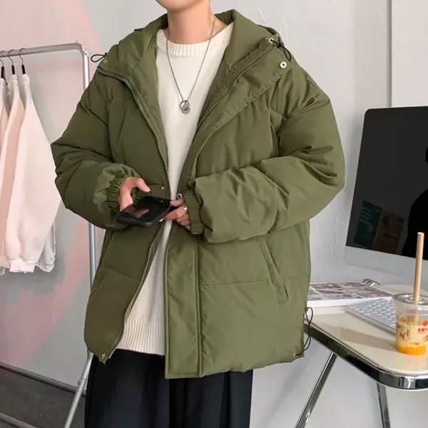 Мужская разноцветная парка с капюшоном, корейское хлопковое теплое пузырьковое пальто, винтажная зимняя куртка, большие размеры, 2022