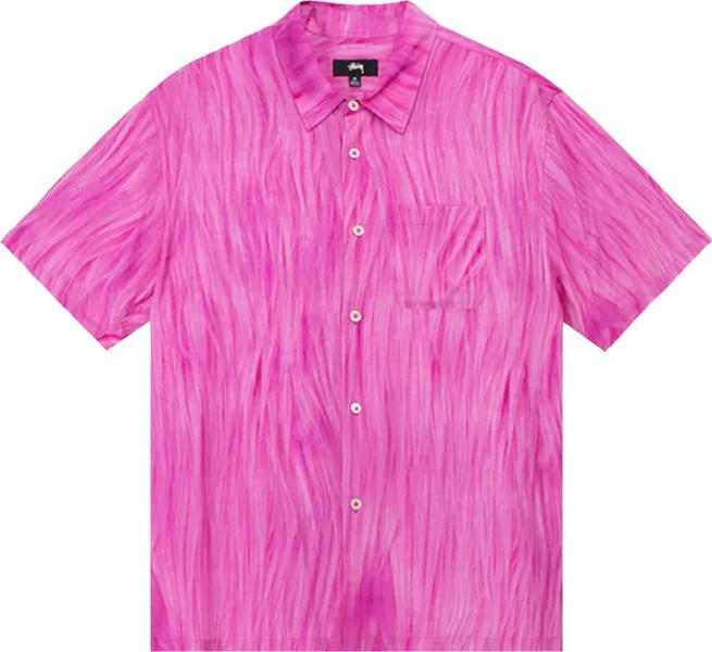 Рубашка Stussy Fur Print Shirt 'Pink', розовый