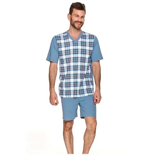 Пижама Taro, шорты, футболка, размер XXL, голубой