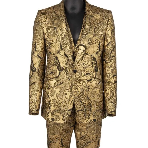 DOLCE - GABBANA SICILIA Жаккардовый пиджак в стиле барокко Жилет Золотой 12307