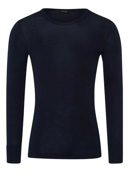 Лонгслив Hanro Woolen Silk, темно синий