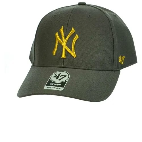 Бейсболка классическая с изогнутым козырьком '47 Brand MVP SNAPBACK METALLIC New York B-MTLCS17WBP (OS серый золотой)