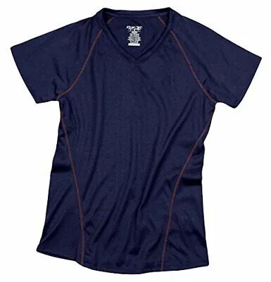 Женская спортивная футболка Reebok Speedwick, темно-синяя/оранжевая строчка