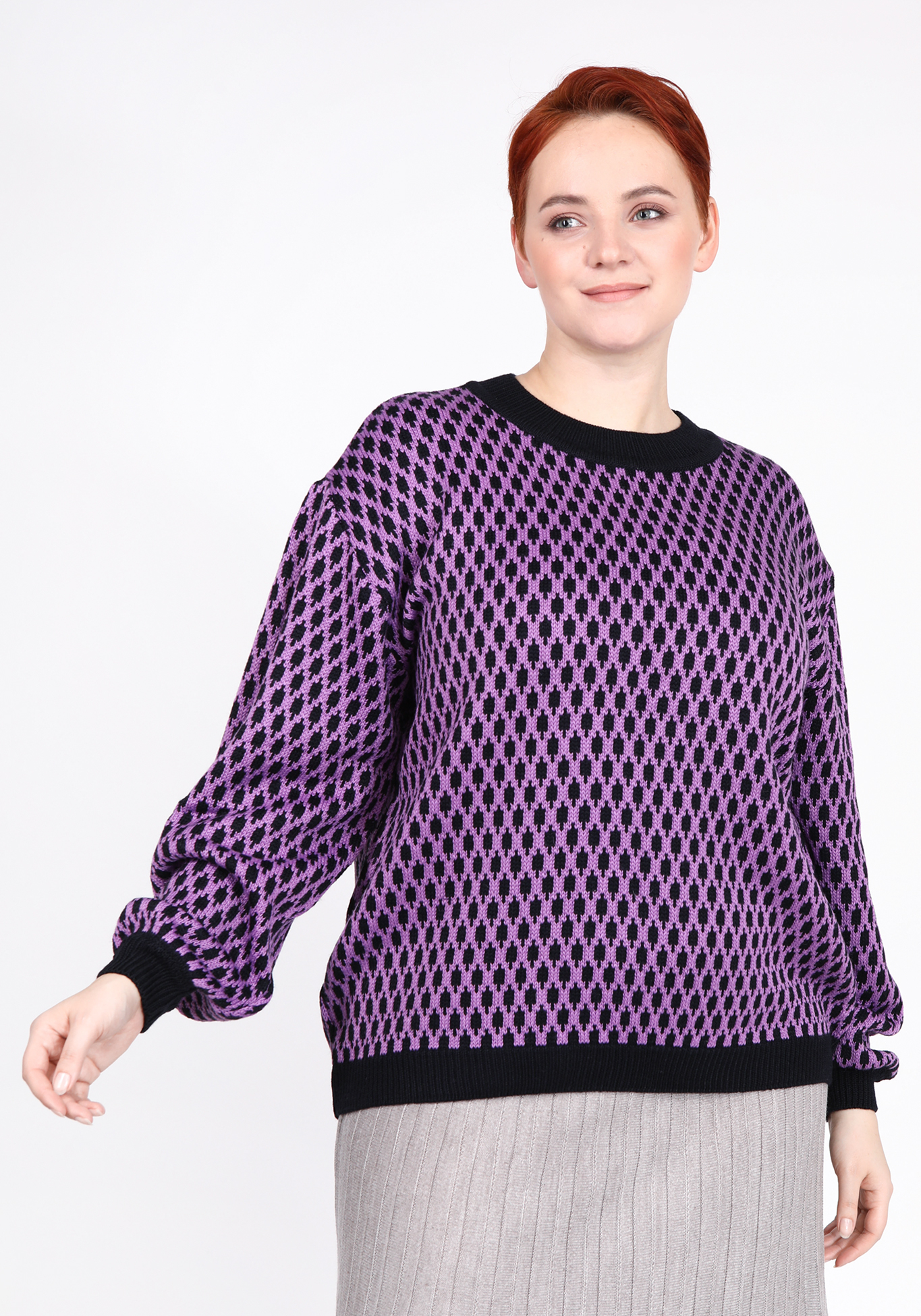 Джемпер женский Vivawool 305654 фиолетовый 52 RU