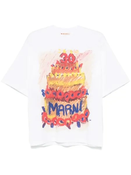 Marni футболка с логотипом, белый
