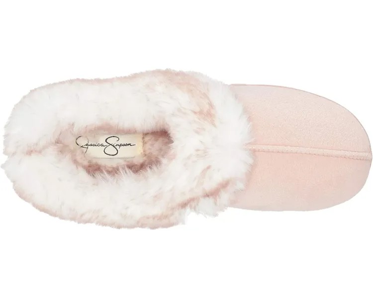Слипперы Women's Faux Fur Clog - Comfy Furry Soft Indoor House Slippers with Memory Foam Jessica Simpson, розовый