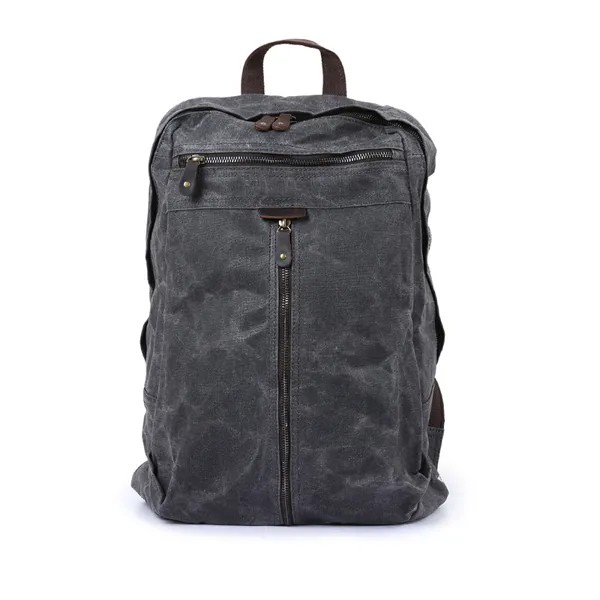 Мужской рюкзак в стиле ретро из кожи Крейзи Хорс, школьный ранец, Холщовый водонепроницаемый однотонный вместительный портфель для компьют...
