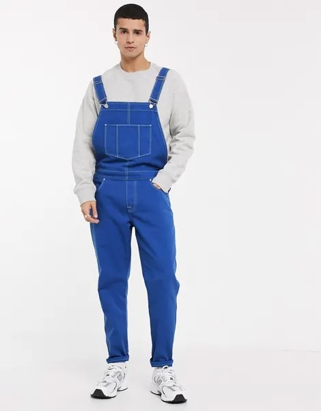 Синий джинсовый комбинезон с контрастными строчками ASOS DESIGN