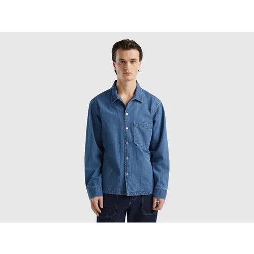 Рубашка UNITED COLORS OF BENETTON, размер S, синий