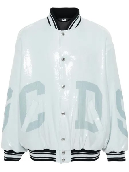 Gcds бомбер Sequins Varsity Logo, синий