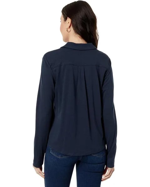 Футболка Lilla P Long Sleeve Button-Down Tee, цвет Dark Navy