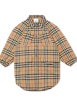 Burberry Kids платье-рубашка в клетку Vintage Check