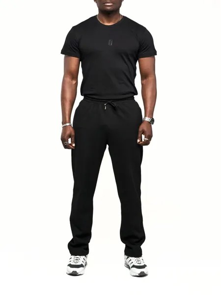 Спортивные брюки мужские NoBrand AD061 черные 52 RU
