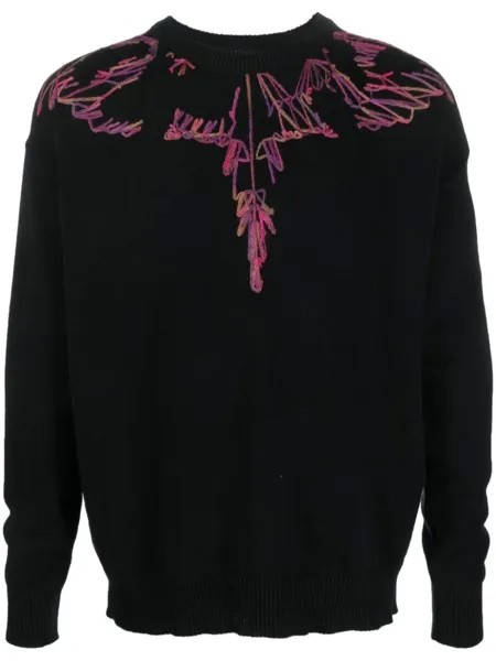 Marcelo Burlon County of Milan джемпер Wings вязки интарсия, черный