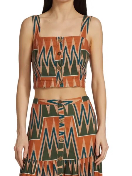 Топ Tiffany с квадратным вырезом Veronica Beard, цвет Orange Green