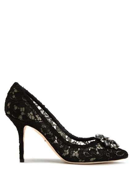 Черные кружевные туфли на шпильке Dolce&Gabbana