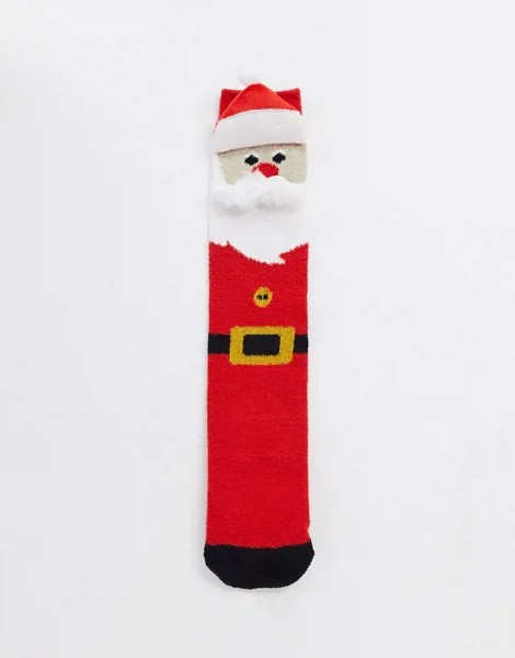 Плотные носки с 3D-принтом Санта-Клауса ASOS DESIGN-Мульти