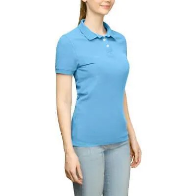 Рубашка поло с коротким рукавом из однотонного джерси Page - Tuttle женская синяя повседневная P39919-CLD