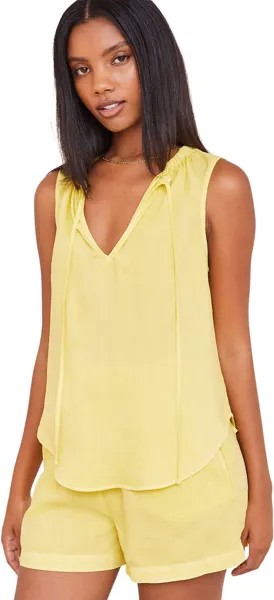 Пуловер bella dahl Sleeveless Shirred Neck Pullover, цвет Capri Citron