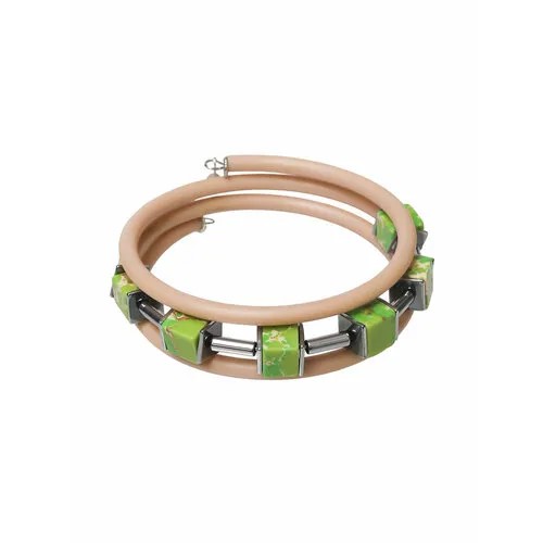 Жесткий браслет Divetro, размер L, зеленый, бежевый