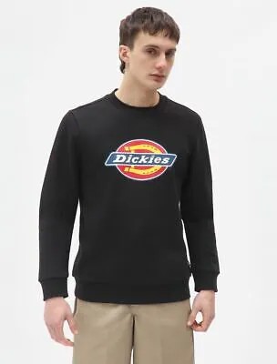 Dickies Icon Logo Crewneck Мужская черная повседневная спортивная толстовка с круглым вырезом