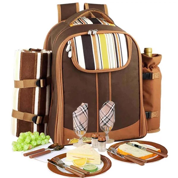 Сумка для пикника Портативный походный рюкзак с столовые приборы пакет для холодильника cubiertos набор для пикника на 4 кемпинг сумка-холодильник с одеяло