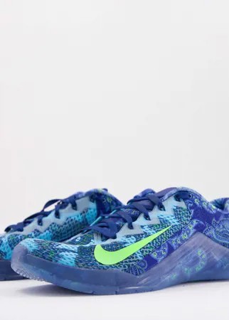 Синие кроссовки Nike Training Metcon 6-Голубой