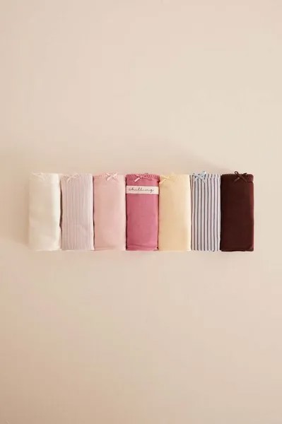 Хлопковые трусы, 7 шт. women'secret, мультиколор