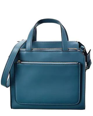 Женская кожаная сумка-тоут среднего размера Valextra Passepartout, синяя