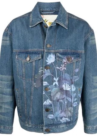 ETRO джинсовая куртка с цветочным принтом