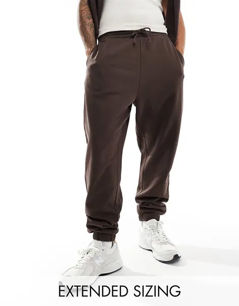 ASOS DESIGN – Essential – коричневые джоггеры оверсайз