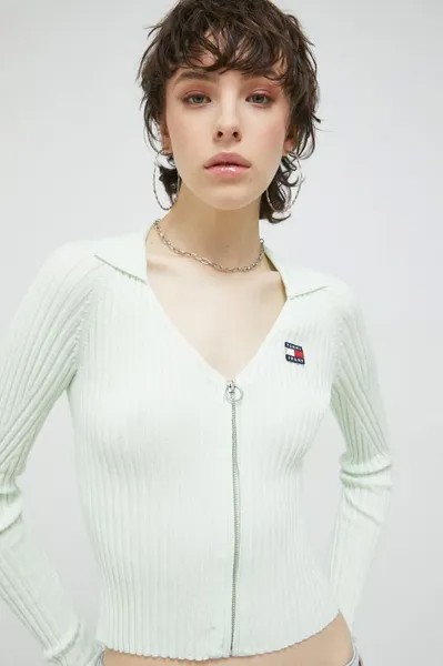 Кардиган Tommy Jeans, зеленый
