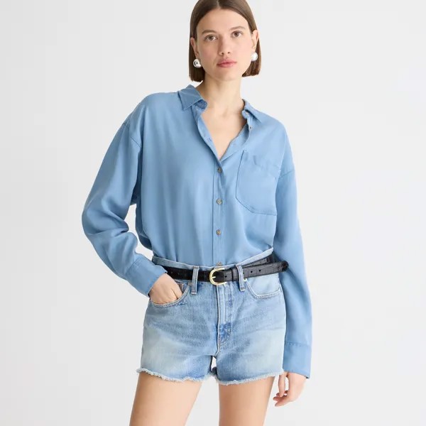 Свободные джинсовые шорты каштанового цвета J.Crew, коричневый