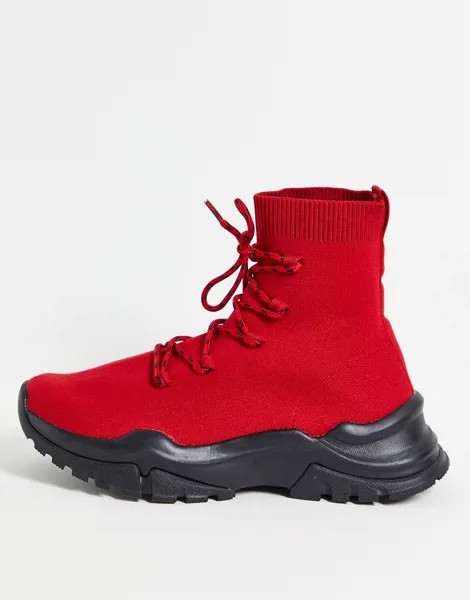 Красные кроссовки на шнуровке ASOS DESIGN Download-Красный