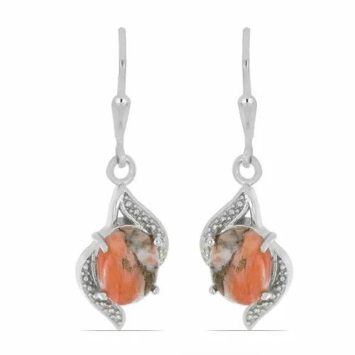 Серьги серебро, 925 проба, бирюза, серебряный