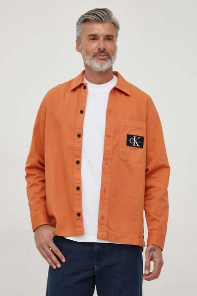 Джинсовая рубашка Calvin Klein Jeans, оранжевый