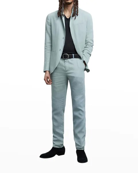 Мужские брюки узкого кроя из смесового лиоцелла John Varvatos, цвет Pond Blue