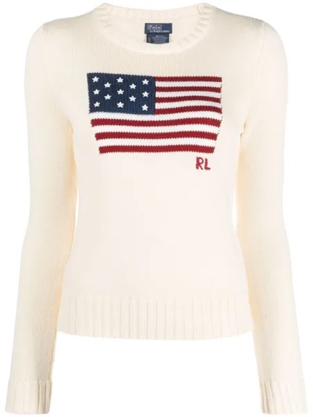 Polo Ralph Lauren джемпер вязки интарсия, нейтральный цвет