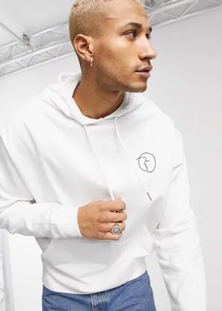 Oversized-худи с черным принтом в виде лица ASOS DESIGN-Черный