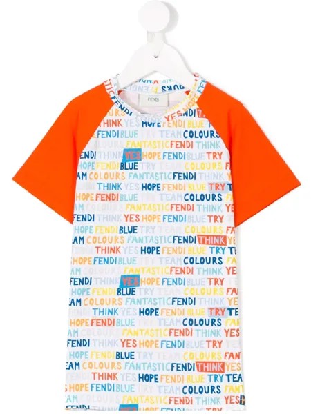 Fendi Kids lettering print T-shirt