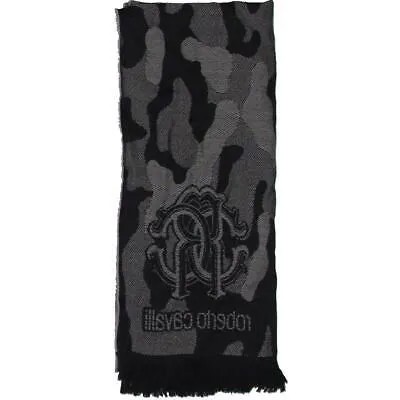 Женский черный шерстяной модный шарф для холодной погоды Roberto Cavalli O/S BHFO 8842